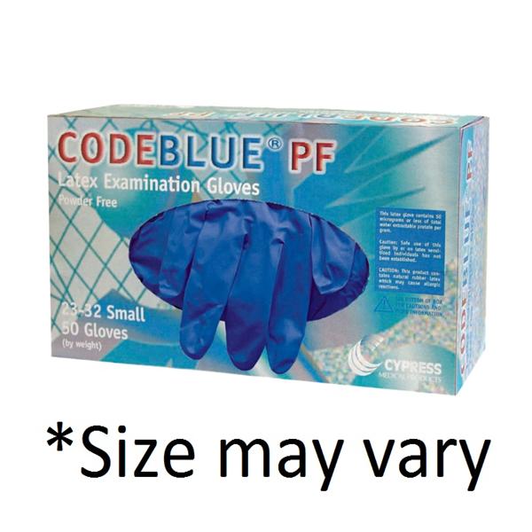 Gloves Exam Code Blue Powder-Free Latex 12 in X-Large Blue 500/Ca